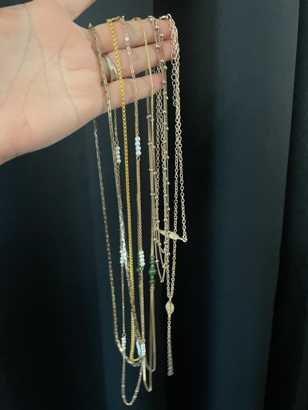 6 - Gold-Tone variety of necklaces